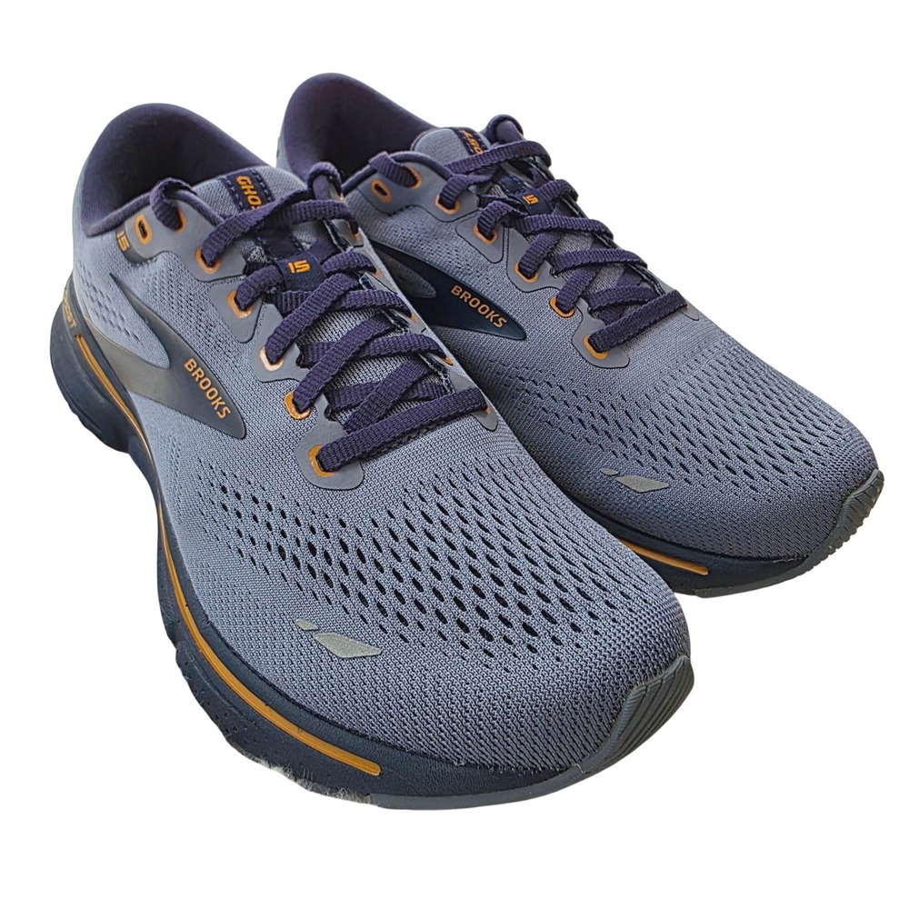 Brooks Ghost 15 Running Shoes Blue Orange Men's 7.5 D Cushioned Road